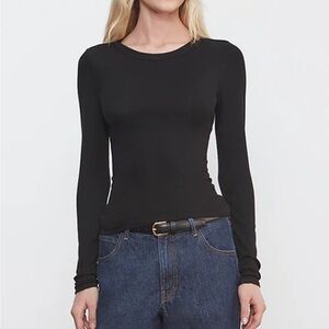 Enza Costa Silk Rib Essential Crew Long Sleeve